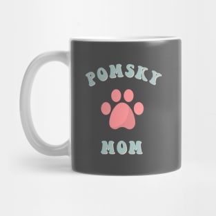 Pomsky mom paw pastel Mug